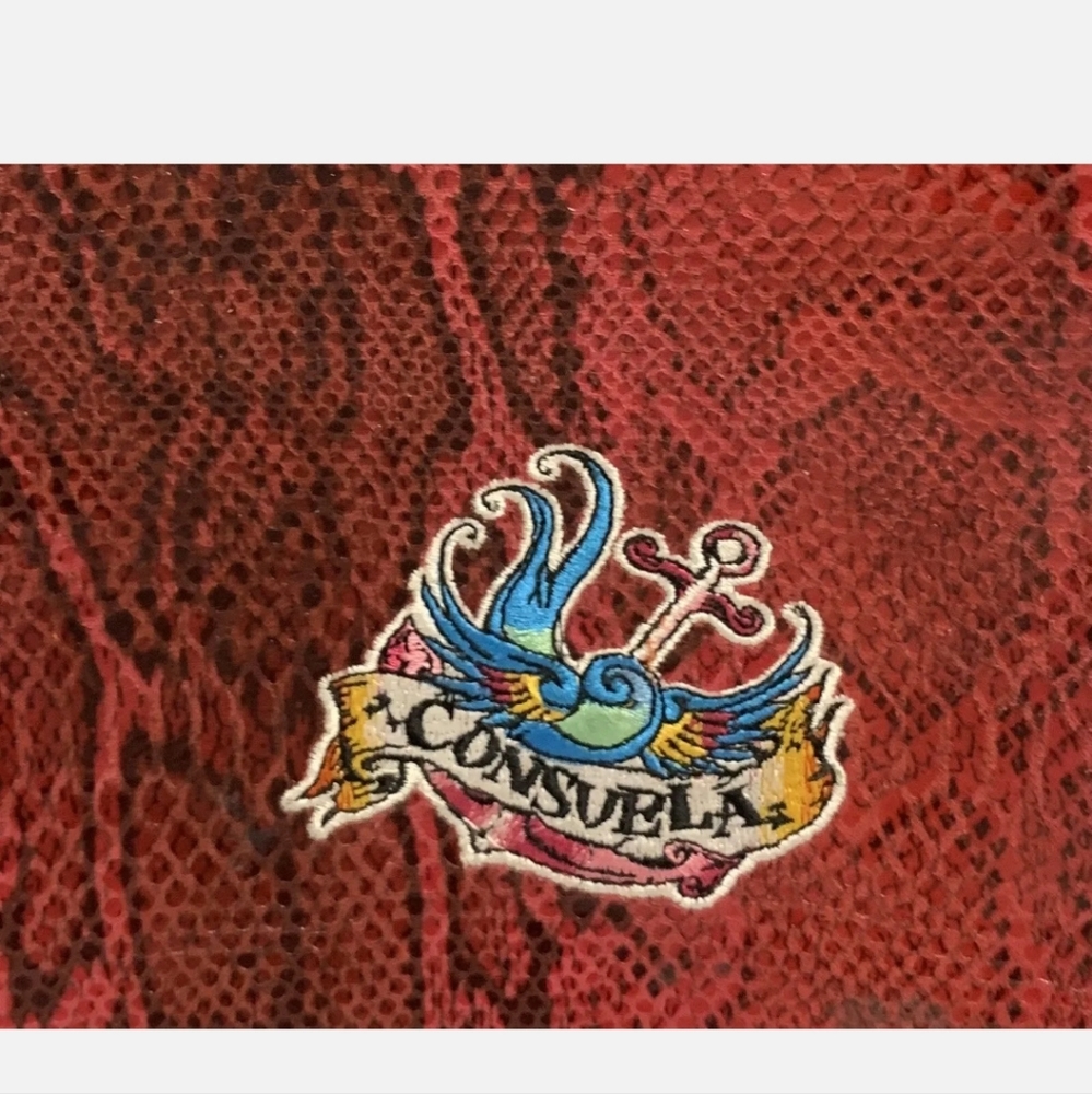 Consuela Red Python Snake Like Skin Shoulder Bag.… - image 2